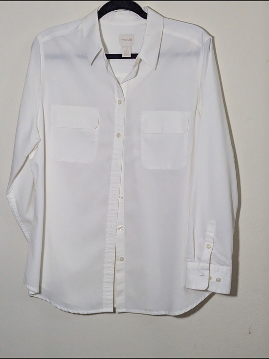 Chico's Tops - Chico's White Blouse with Clean V-Neck Detail 2